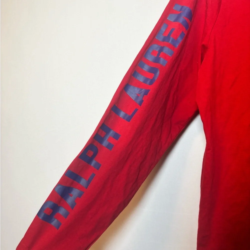 Polo Ralph Lauren Long Sleeve Hooded Big Pony Long Sleeve Spell Out Sz Large